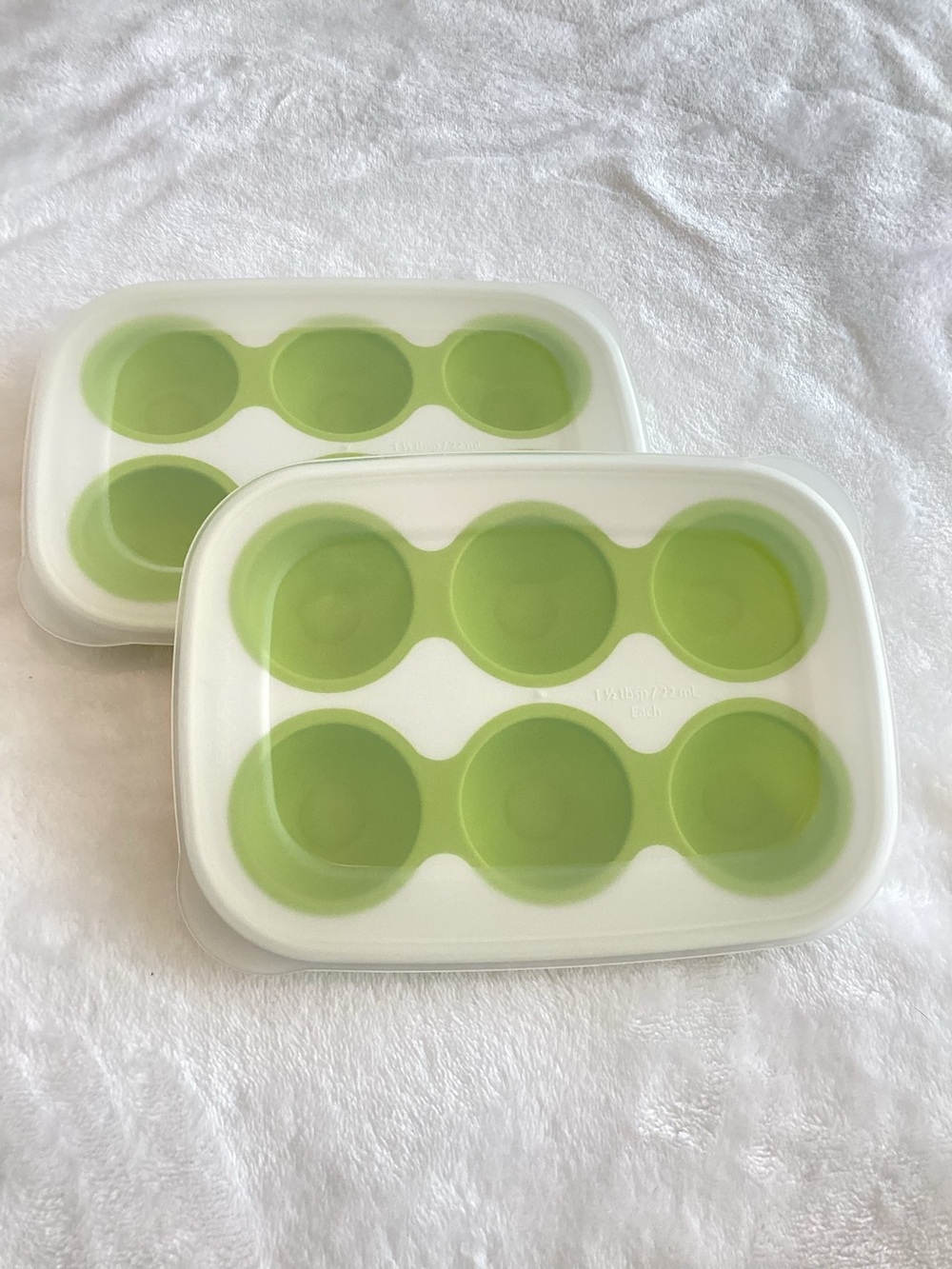 Pampered Chef Herb Freezing Trays Like-New 2 Pack Green White